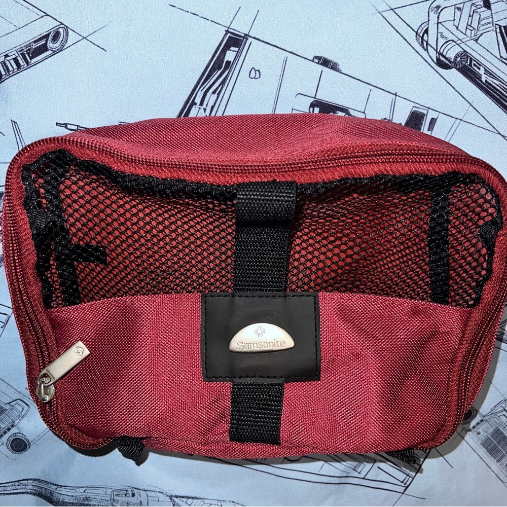 Samsonite Red Toiletry Bag with Black Accents